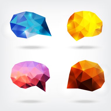 Soyut kristal konuşma balonları