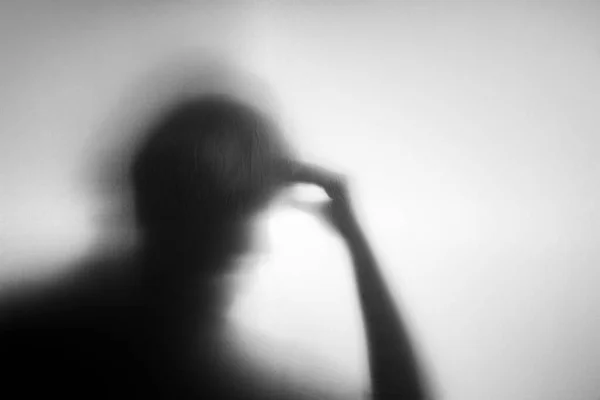 Konzeptfoto Bewegung Verschwommenes Bild Silhouette Älterer Menschen Die Parkinson Oder — Stockfoto