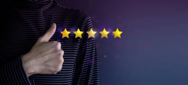 Customer Experience Konzept Happy Client Giving Excellent Services Rating Satisfaction — Stockfoto