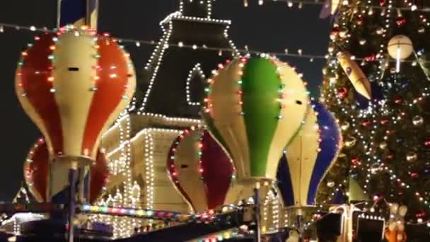 Moscow Rússia Dezembro 2019 Pessoas Mercado Natal Praça Vermelha Centro — Vídeo de Stock