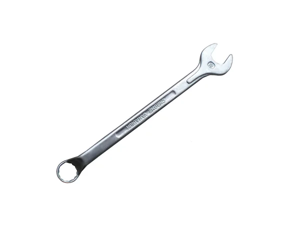 Metallic wrench on a white background — Stock Photo, Image