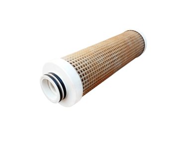 Beyaz arka plandaki kirlilikten dolayı su arıtma için endüstriyel fabrika filtresi