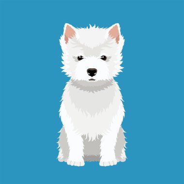   Batı Highland Beyaz Teriyerinin vektör illüstrasyonu beyaz arkaplanda izole edildi