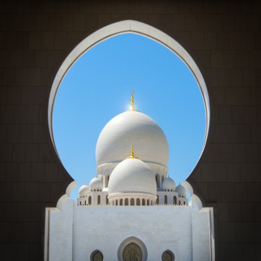 Sheikh Zayed Grand Mosque on October 2, 2014 in Abu Dhabi clipart