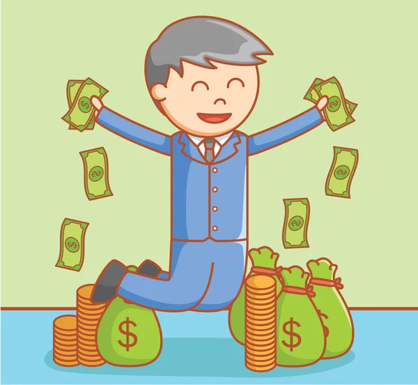 Rich man illustratie — Stockvector