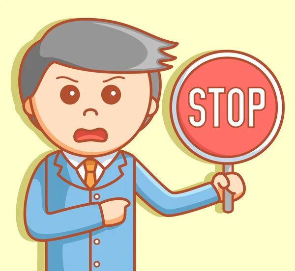 Homme d'affaires stop sign — Image vectorielle