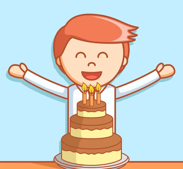 İş adamı doğum günü pastası — Stok Vektör
