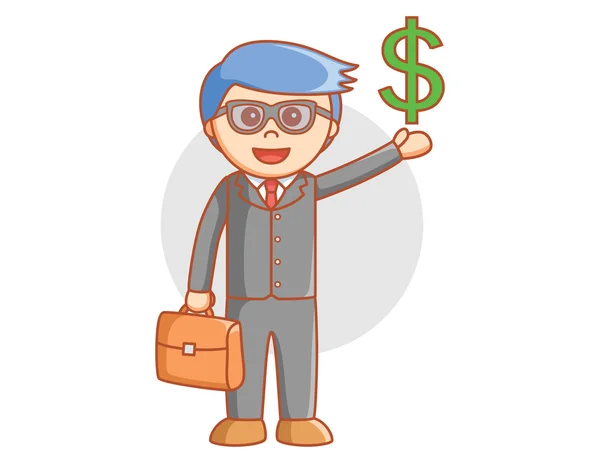 Business man dolar sign — Stock Photo, Image