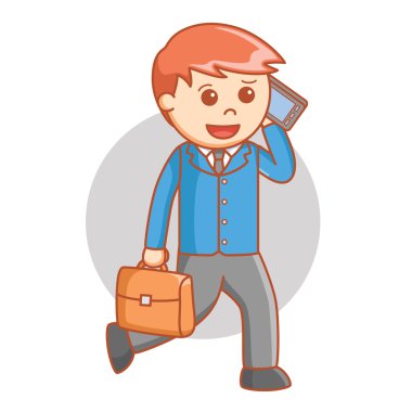 İş adamı ne zaman yürümek telefon