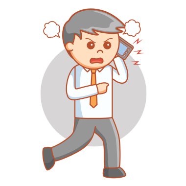 İş adamı telefon kızgın