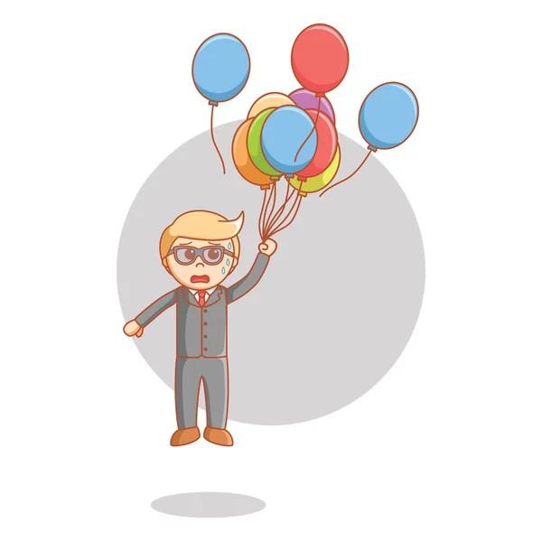 İş adam balon illüstrasyon tasarımı — Stok Vektör