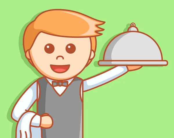 Waiter service  illustration design — Stock Vector