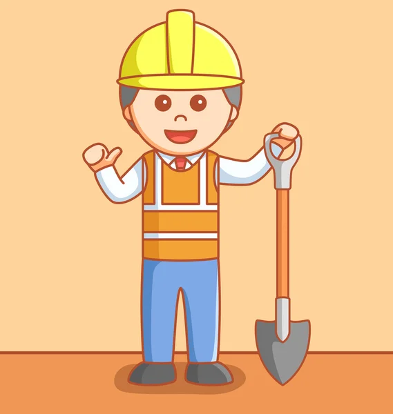 Werknemer illustratie bouwwijze — Stockvector