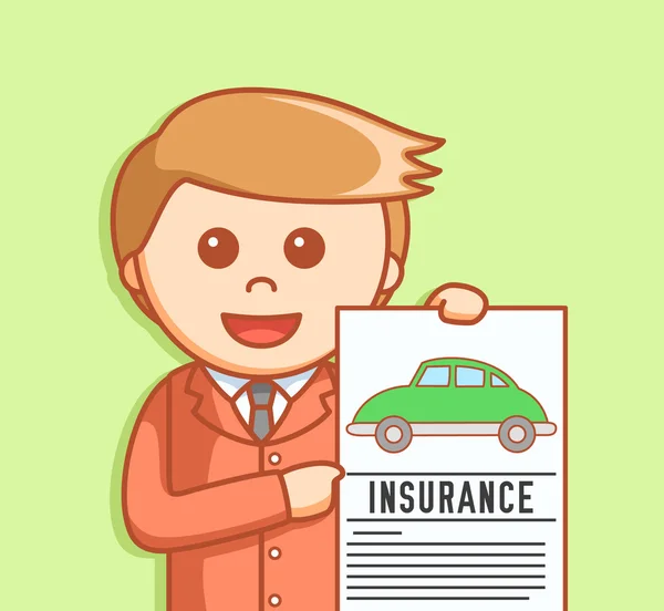 Homme d'affaires assurance automobile illustration design — Image vectorielle