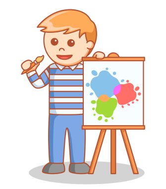 Ressam adam illüstrasyon