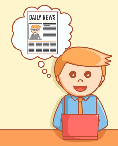 Design de ilustração de notícias online —  Vetores de Stock