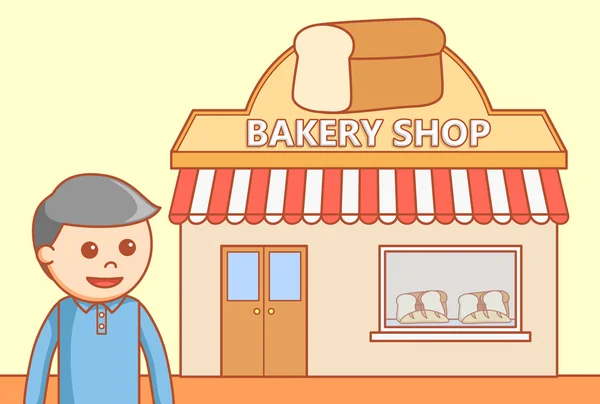 Pastane Dükkanı doodle illüstrasyon — Stok Vektör
