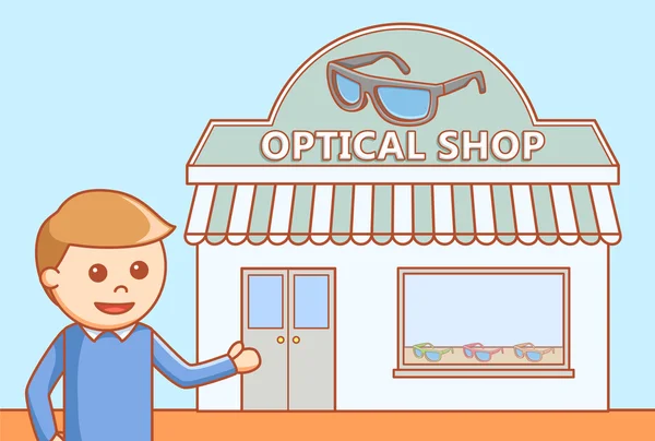 Optische Shop-Doodle-Illustration — Stockvektor