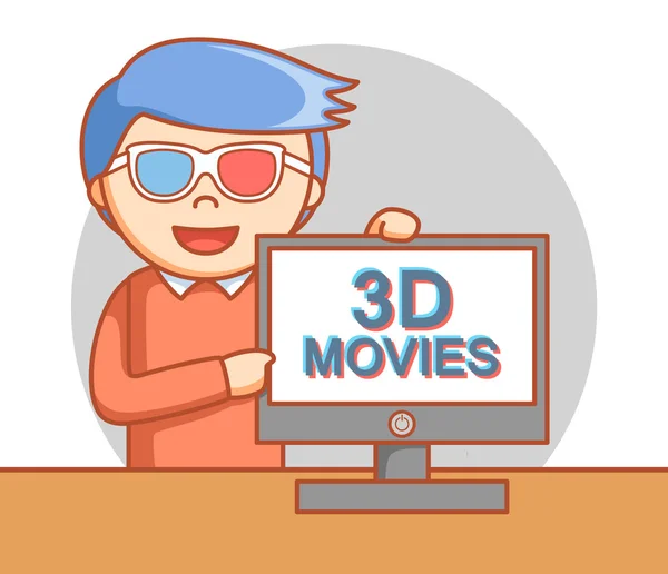 3d Movie technology presentation — Stock Vector