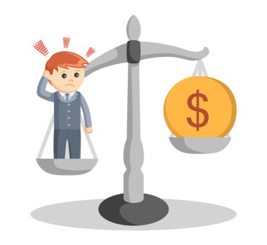 İş adamı üzgün ölçek