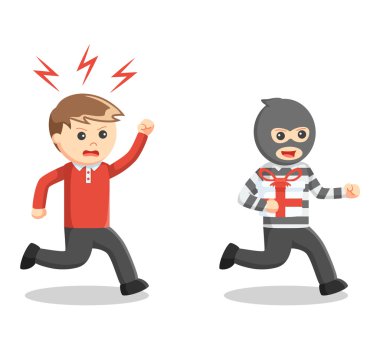 Adam hediye hırsızı yakalamak