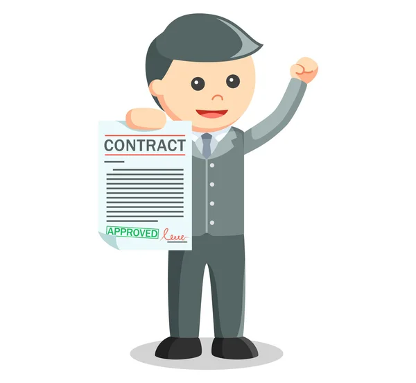 Business man showing contract — Stock Vector