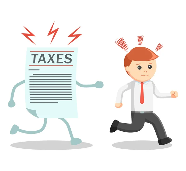 Taxes catch Businessman — Stock Vector