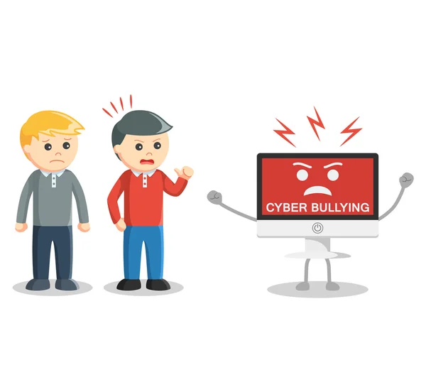 Man protecting from cyber bullying — Stock Vector