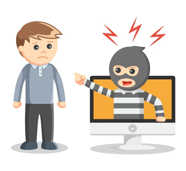 Hacker abused illustration — Stock Vector