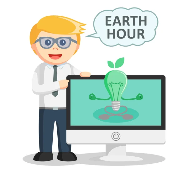 Earth hour idea — Stock Vector