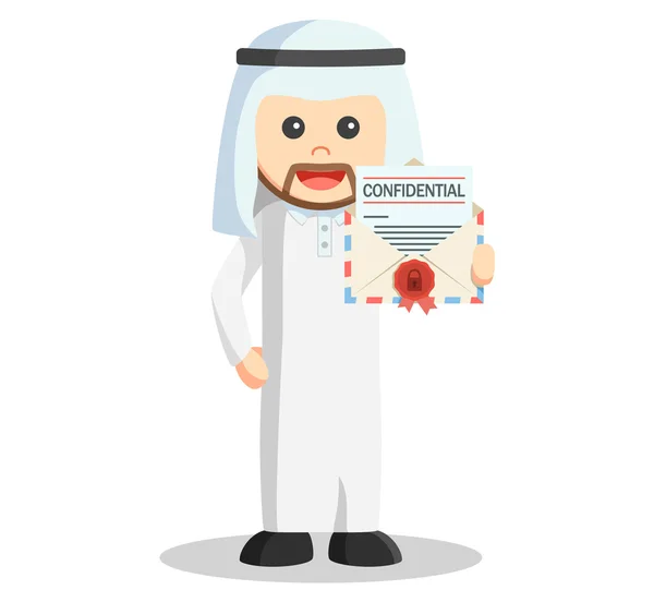 Emiraty człowiek wyświetlone poufnych pocztą — Wektor stockowy