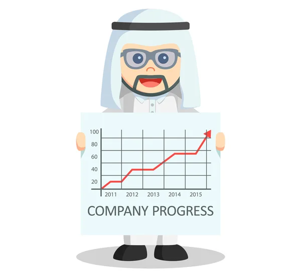 Arabe homme d'affaires progrès flèche — Image vectorielle