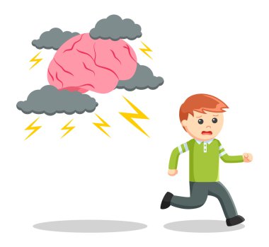 Stres çocuk illüstrasyon