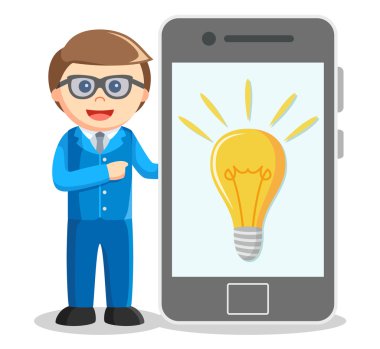 Smartphone fikrinden gösterilen iş adamı