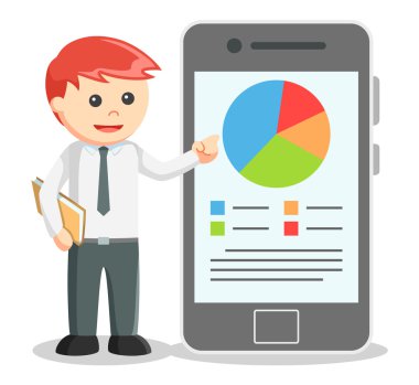 İş adamı rapor--dan smartphones gösterme