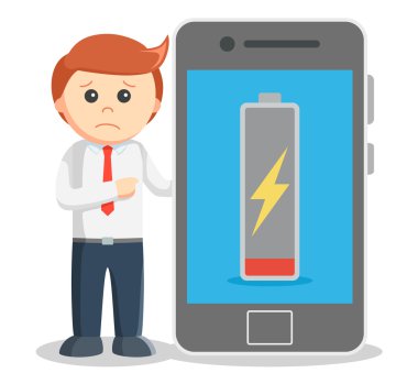 İş adamı gösteren düşük pil