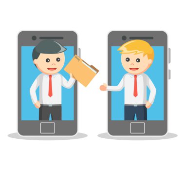 İş adamı nakletmek belgeden smartphone