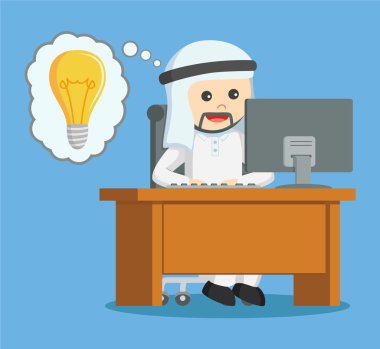 Arap işadamı çalışırken fikrim var.