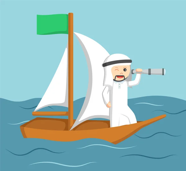 Geschäftsmann arabisch segeln — Stockvektor