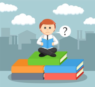 işadamı kitap okurken karışık