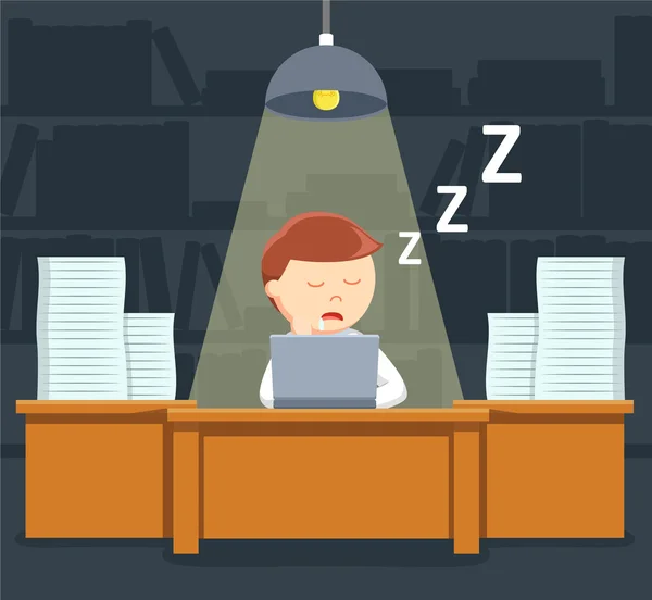 Бизнесмен спит в крайний срок — стоковый вектор