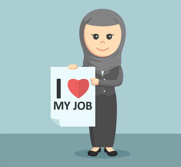 Aşk iş işareti ile Arap iş kadını — Stok Vektör