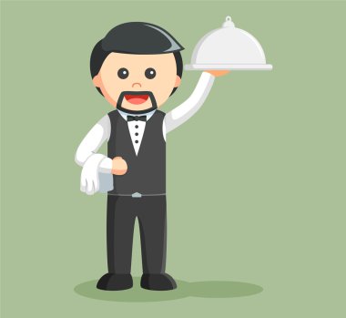 Garson holding plakalı