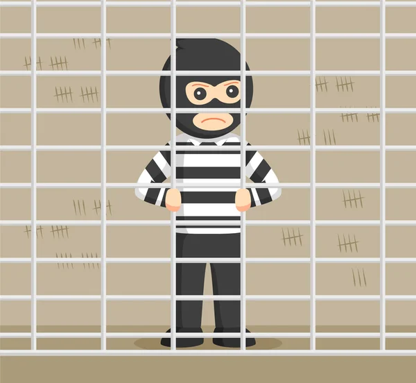 Thief stay in jail — Stock Vector