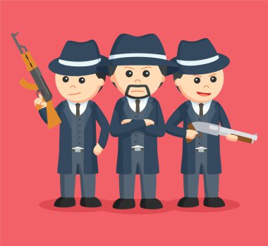 Mafya patronu onun ekipleri ile