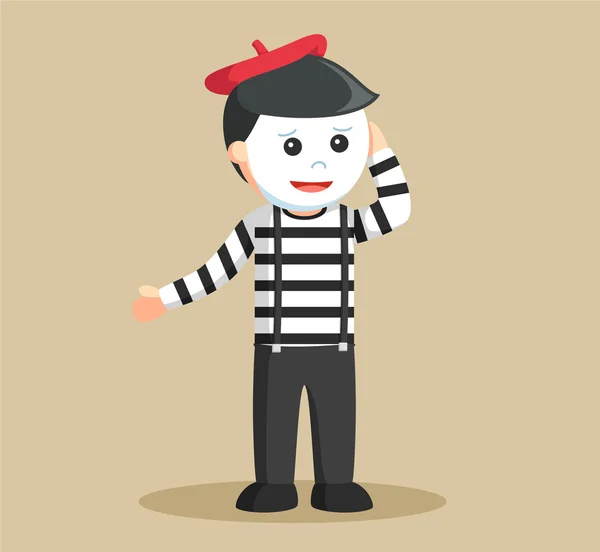 Mime confused illustration design — Stock Vector