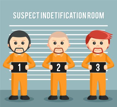 suspect indetification room illustration design clipart