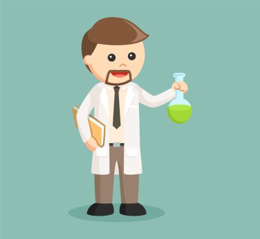 Test tüpü tutan bilimadamı