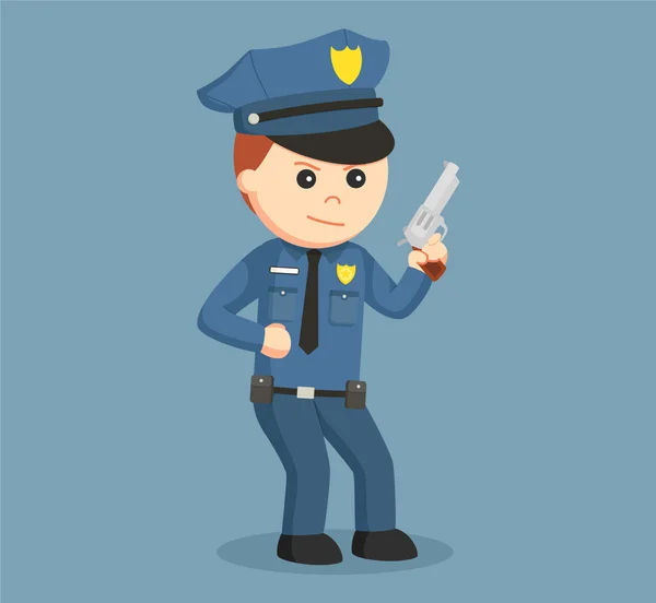 Офицер полиции с пистолетом — стоковый вектор