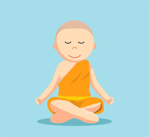 Diseño de ilustración de meditación monje — Vector de stock